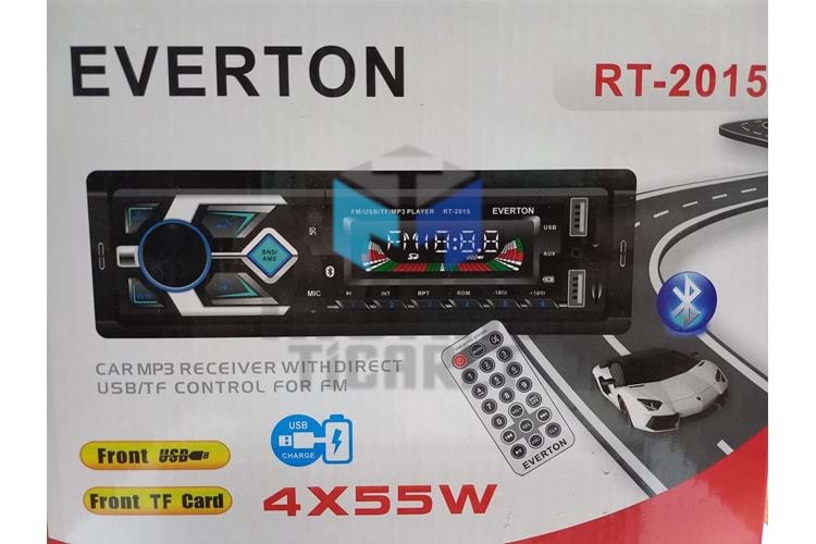 EVERTON RT2015 OTO TEYP MP3 ÇALAR 4X55W BLUETOOTH, ÇİFT USB, FM