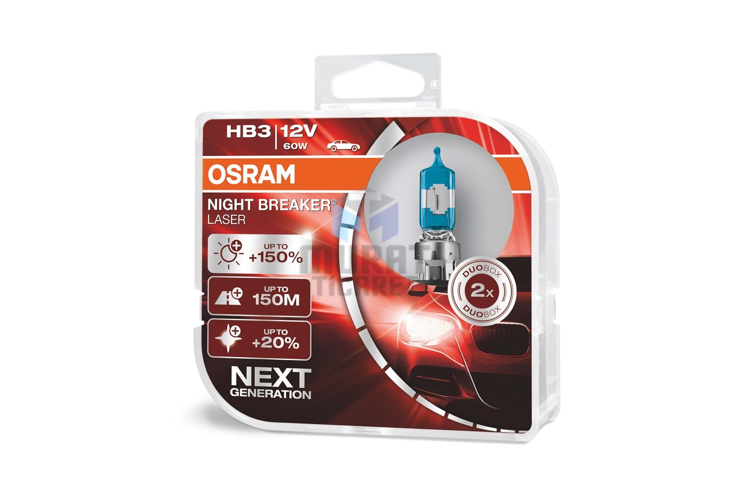 OSRAM NIGHT BREAKER LASER, HB3-12 Volt 65 Watt
