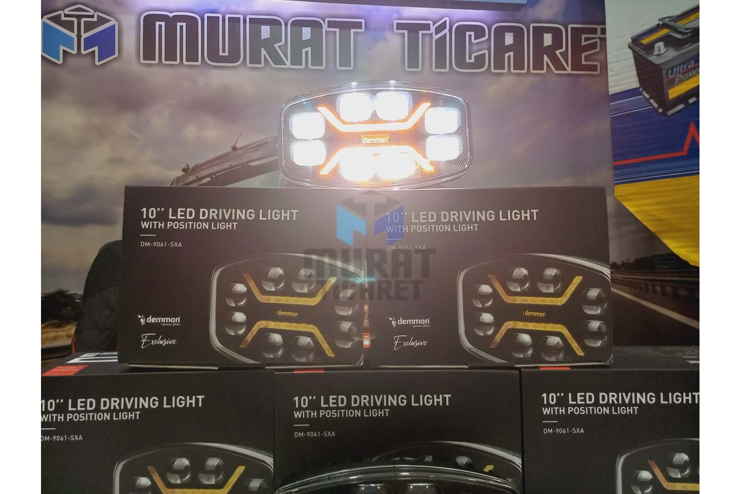 DEMMON DM9061SXA SİS LAMBASI, TEPE LAMBASI 8 LEDLİ SARI NEONLU 9-32V 48W