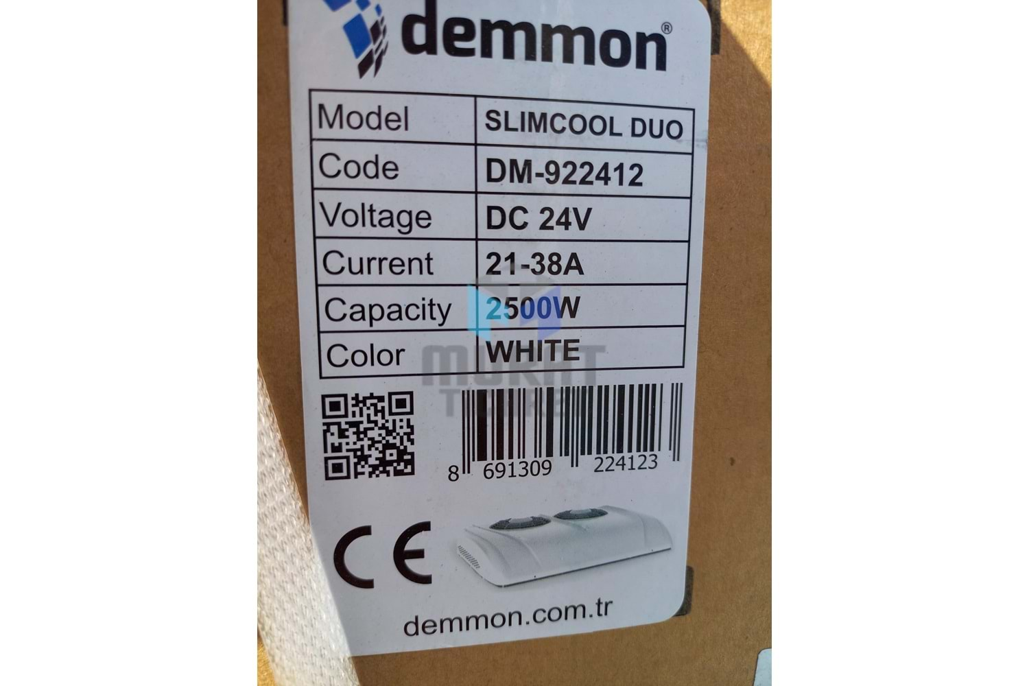 DEMMON DM-922412 24V ARAÇ PARK KLİMASI ,ÇİFT FANLI KÖMÜRSÜZ DC24V BEYAZ RENK