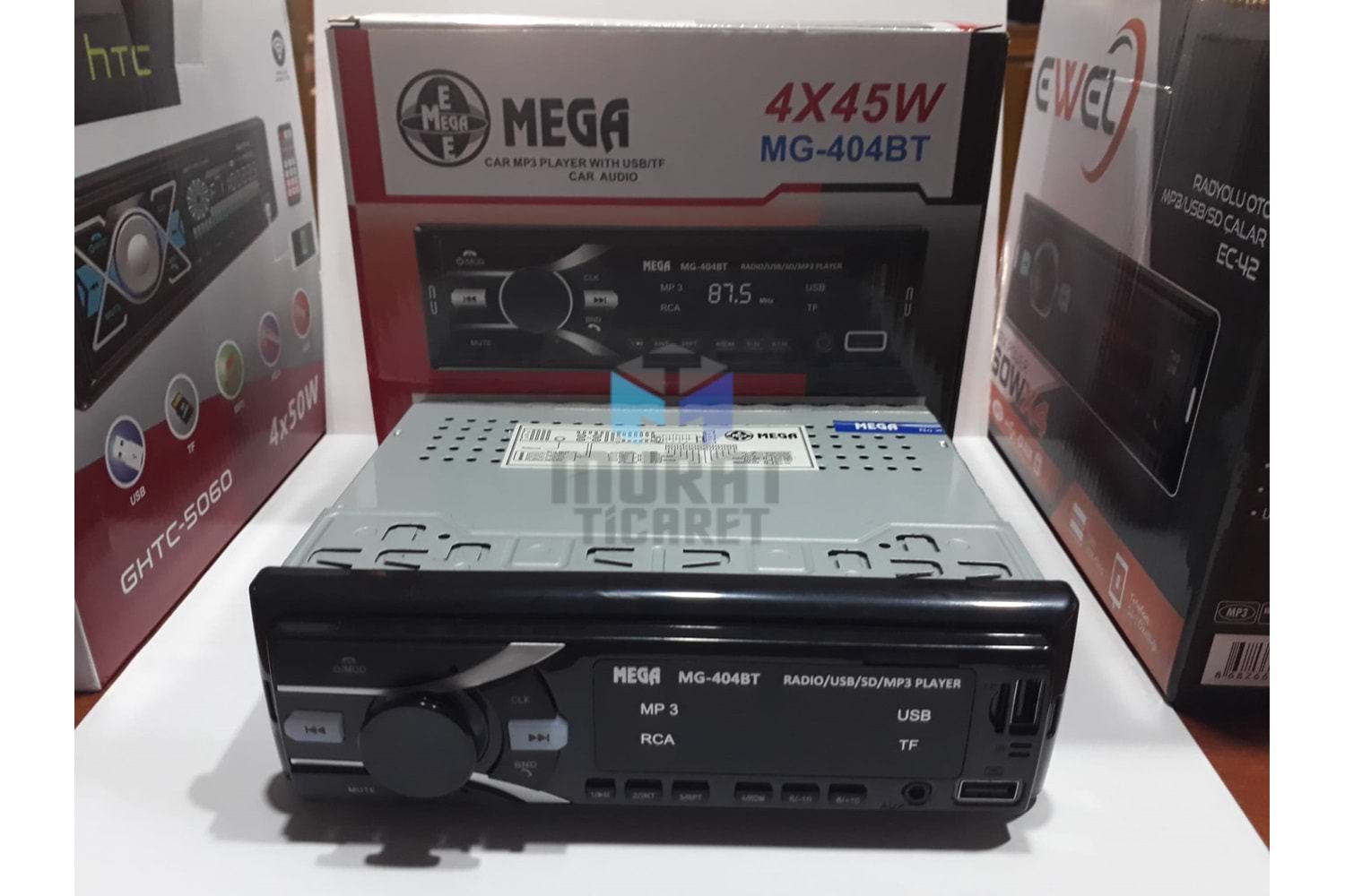 Mega Mg-404Bt Çift Usb'Li Oto Teyp Bluetooth Usb Sd Aux Fm Radyo