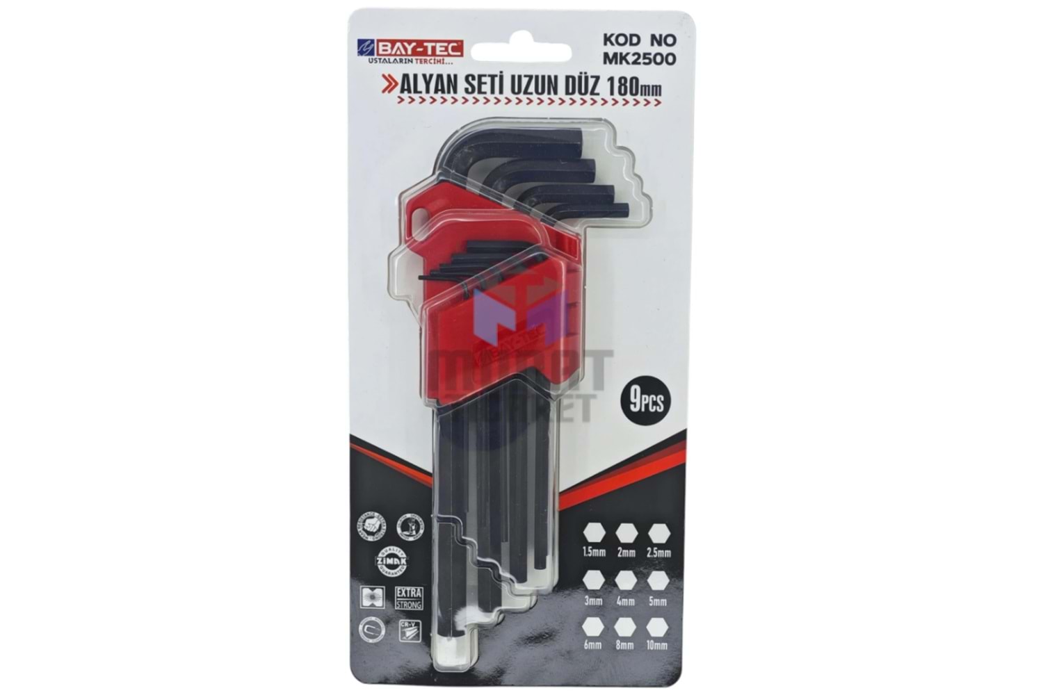 BAYTEC MK2500 ALYAN SETİ UZUN DÜZ 9 PARÇA 180MM