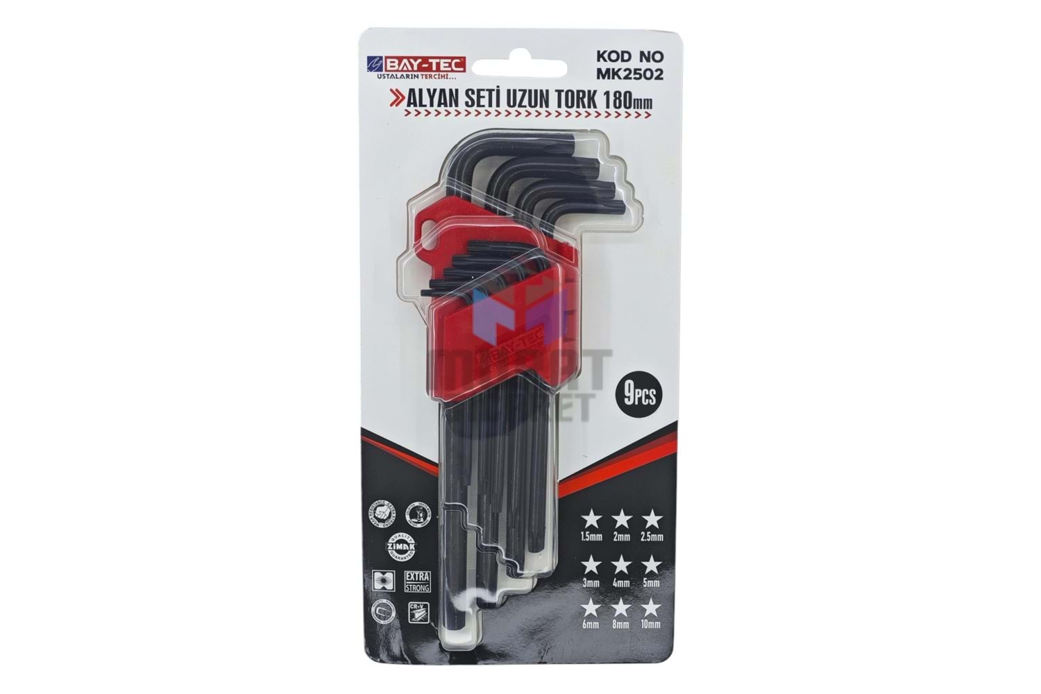 BAYTEC MK2502 ALYAN SETİ UZUN TORK 180MM 9 PARÇA