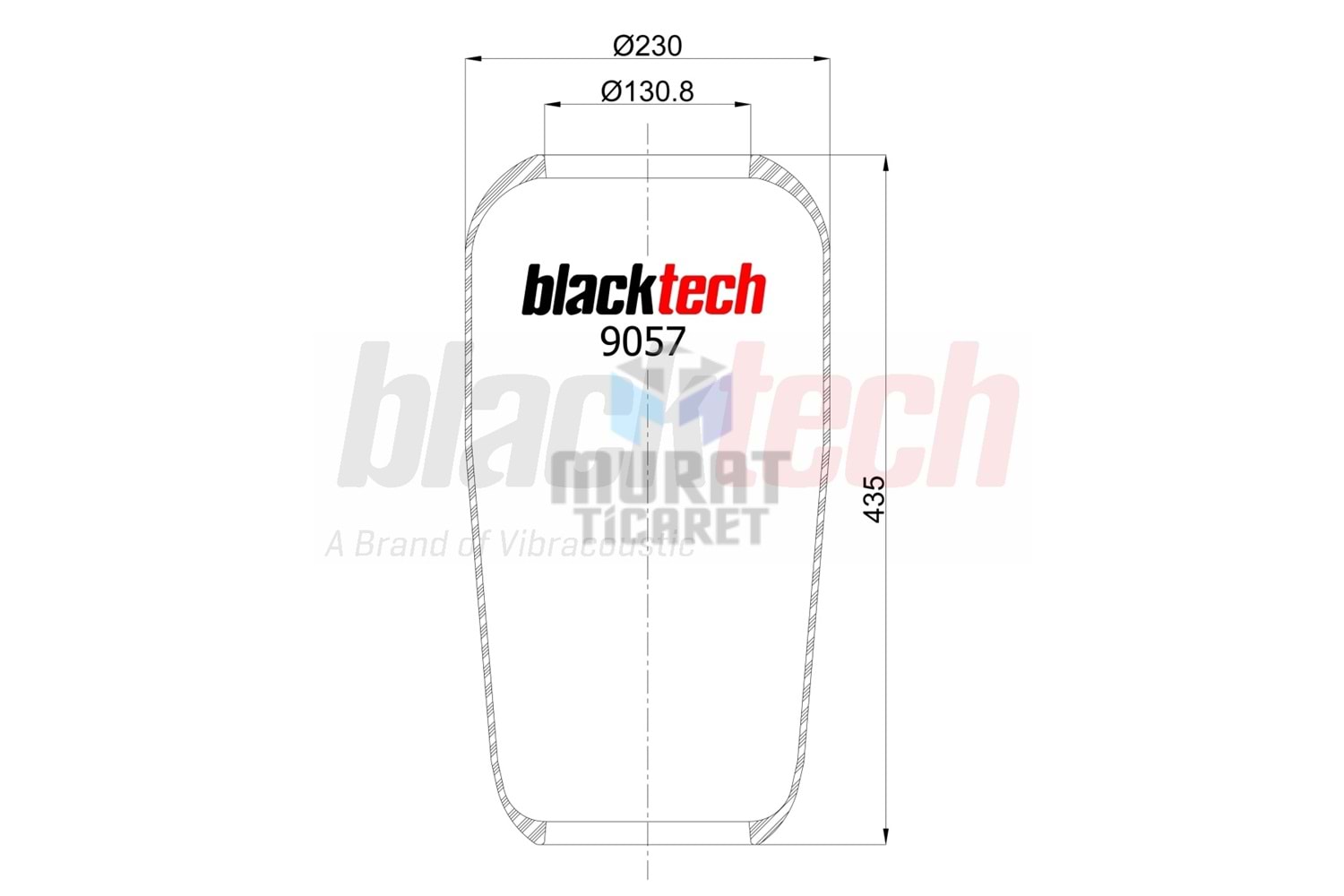 Blacktech - RL9057 Körük Roll, Süspansiyon Körük Lastiği (946N)