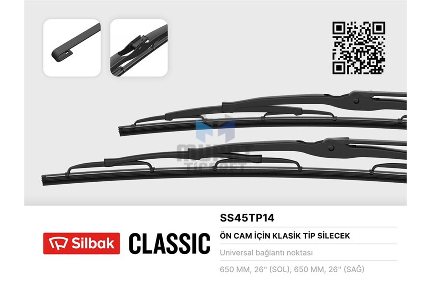 SİLBAK SS45TP14 SİLECEK SÜPÜRGESİ SİLECEK SÜPÜRGESİ 650 MM RENAULT TRUCK T KABİN