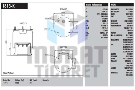 CONNECT MD 1813K DİNGİL KÖRÜĞÜ KOMPLE METAL PİSTONLU DAF-RENAULT-KASSBOHRER-MERITOR-SAF