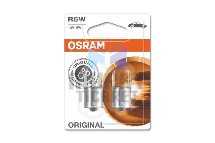 OSRAM 500702B R5W-12 Volt 5 Watt PARK AMPULU