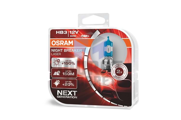 OSRAM NIGHT BREAKER LASER, HB3-12 Volt 65 Watt