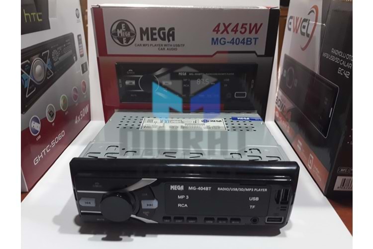 Mega Mg-404Bt Çift Usb'Li Oto Teyp Bluetooth Usb Sd Aux Fm Radyo