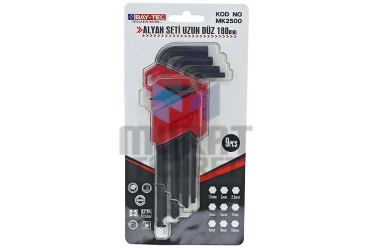 BAYTEC MK2500 ALYAN SETİ UZUN DÜZ 9 PARÇA 180MM