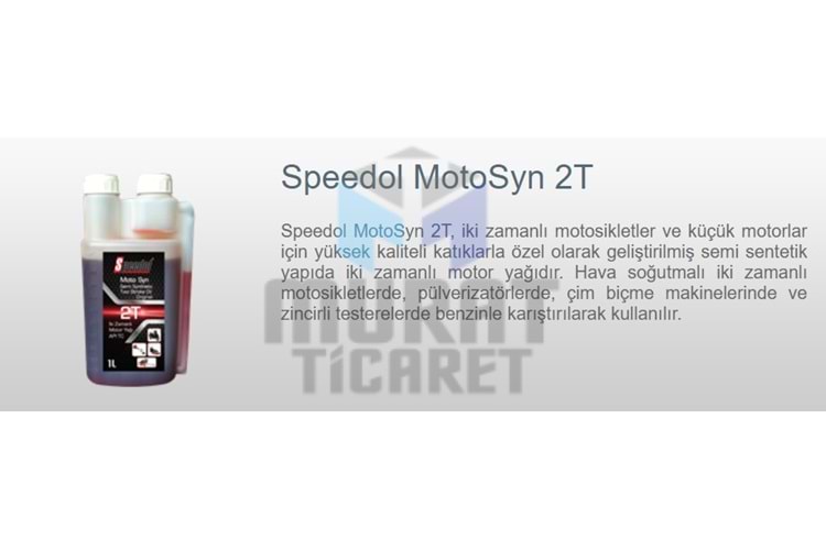 SPEEDOL Moto Syn Semi Synthetic 2T, 1 LT. İki Zamanlı Benzinli Motor Yağı
