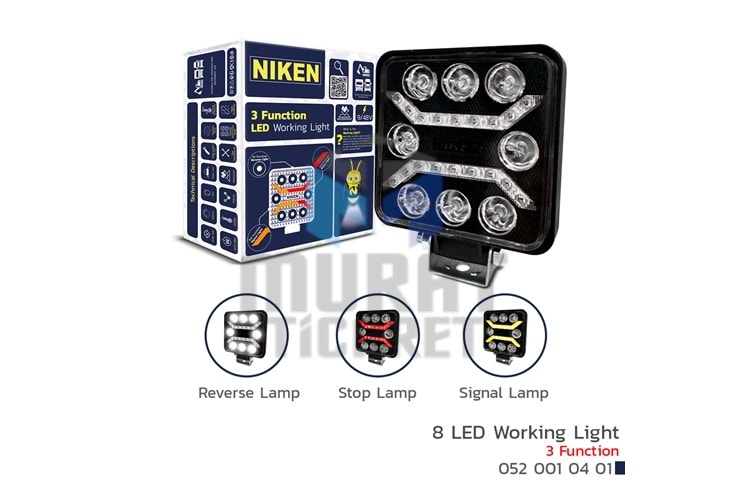 NİKEN 10401 LED ÇALIŞMA LAMBASI 8 LED 3 FONKSİYON EMOJİLİ KIRMIZI-SARI