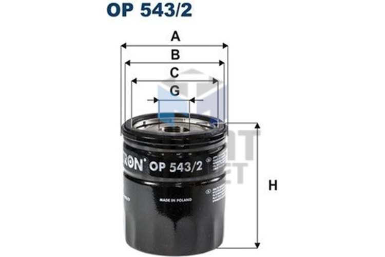 FİLTRON OP543/2 YAĞ FİLTRESİ TRANSİT CUSTOM V362-V363 2.0 PANTHER 17>