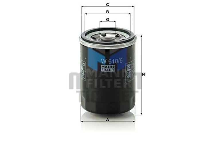 MANN FILTER W610/6 YAĞ FİLTRESİ HONDA CIVIC 2001-> CRV 2001-> JAZZ 2003-> CITY 2003-> ACCORD 2003-> CIVIC 1.5 2015-> CRV 1.5 2017->